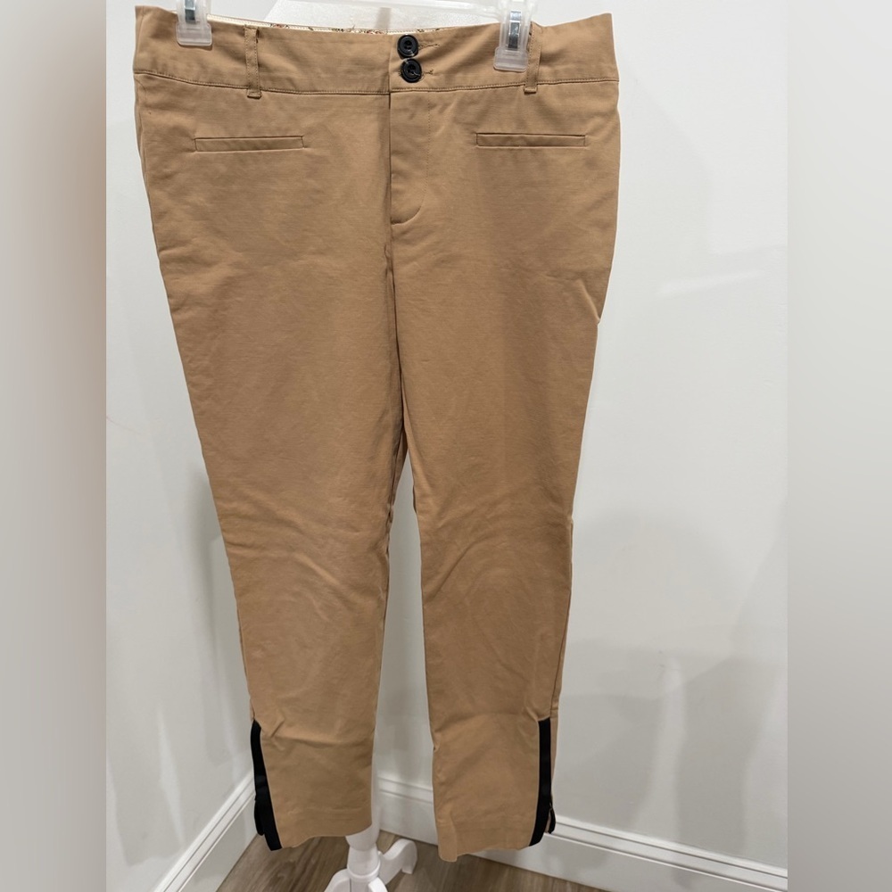 Search For Sanity Woman’s Size 6 Flat Front Tapered Leg Pants Khaki Zip Ankle